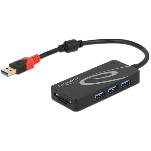 eLOCK 3 Port USB Hub + Cardreader