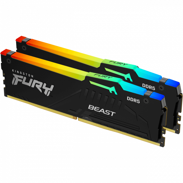 64GB DDR5-6000/CL30 Kingston FURY Beast RGB schwarz