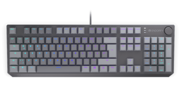 Endorfy Thock V2, PBT, grau, LEDs RGB, hot-swap, Endorfy RED, USB, DE