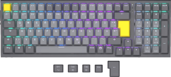 ENDORFY Celeris 1800, grau, Endorfy YELLOW, USB/Bluetooth, DE