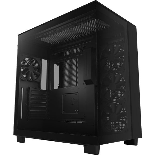 NZXT H9 Flow Black, schwarz, Glasfenster